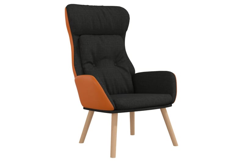 beBasic lænestol stof og PVC sort - Sort - Møbler - Stole & lænestole - Lænestole