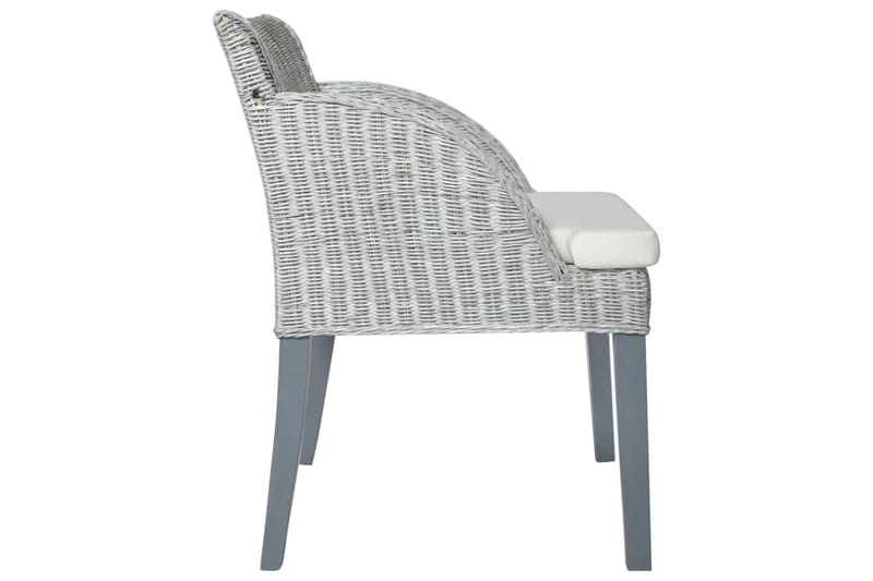 beBasic spisebordsstol med hynde naturlig rattan grå - GrÃ¥ - Spisebordsstole & køkkenstole