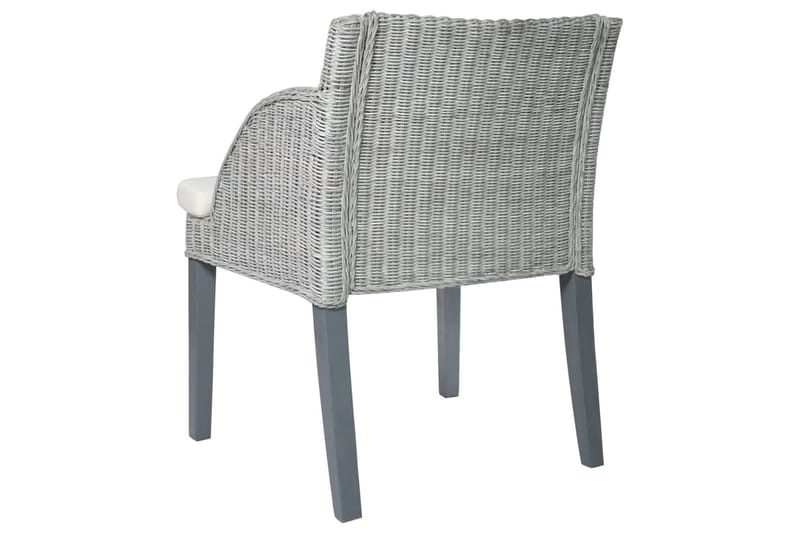 beBasic spisebordsstol med hynde naturlig rattan grå - GrÃ¥ - Møbler - Stole & lænestole - Spisebordsstole & køkkenstole