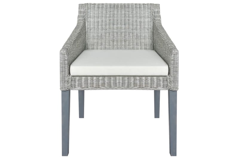 beBasic spisebordsstol med hynde naturlig rattan grå - GrÃ¥ - Møbler - Stole & lænestole - Spisebordsstole & køkkenstole