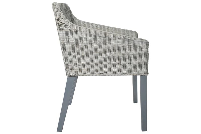 beBasic spisebordsstol med hynde naturlig rattan grå - GrÃ¥ - Møbler - Stole & lænestole - Spisebordsstole & køkkenstole