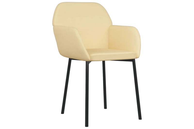 beBasic spisebordsstole 2 stk. fløjl cremefarvet - Creme - Møbler - Stole & lænestole - Spisebordsstole & køkkenstole