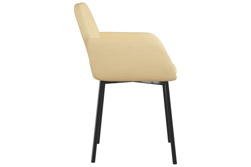 beBasic spisebordsstole 2 stk. fløjl cremefarvet - Creme - Møbler - Stole & lænestole - Spisebordsstole & køkkenstole