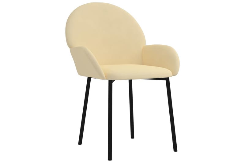 beBasic spisebordsstole 2 stk. fløjl cremefarvet - Creme - Møbler - Stole & lænestole - Spisebordsstole & køkkenstole