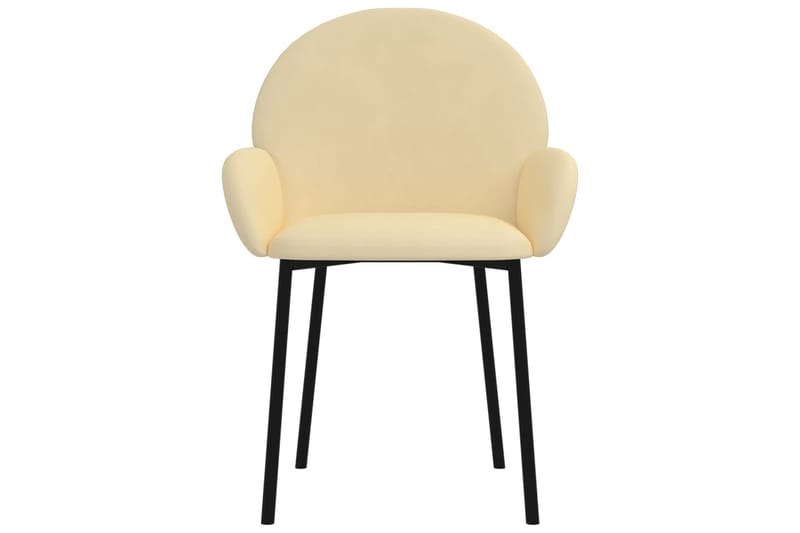 beBasic spisebordsstole 2 stk. fløjl cremefarvet - Creme - Møbler - Stole & lænestole - Spisebordsstole & køkkenstole