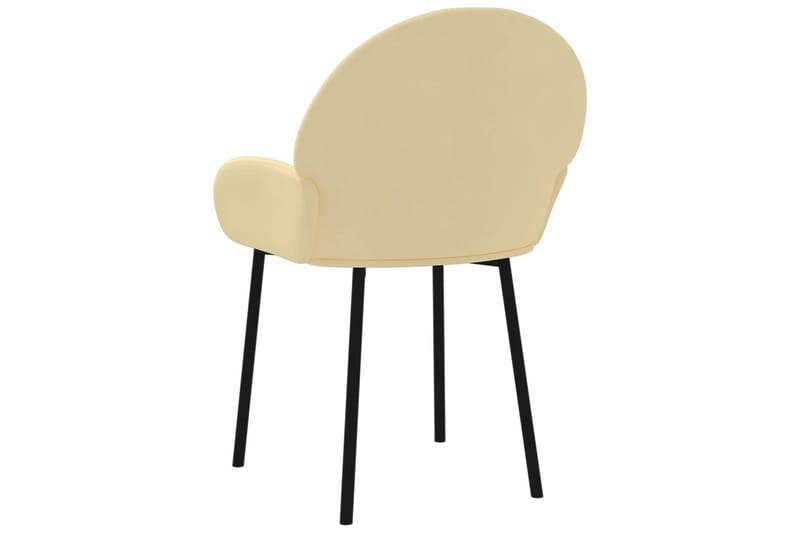 beBasic spisebordsstole 2 stk. fløjl cremefarvet - Creme - Møbler - Stole & lænestole - Spisebordsstole & køkkenstole