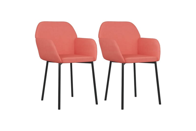 beBasic spisebordsstole 2 stk. fløjl lyserød - LyserÃ¸d - Spisebordsstole & køkkenstole