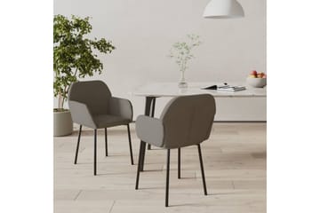 beBasic spisebordsstole 2 stk. fløjl mørkegrå - GrÃ¥ - Møbler - Stole & lænestole - Spisebordsstole & køkkenstole