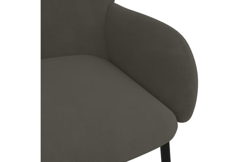 beBasic spisebordsstole 2 stk. fløjl mørkegrå - GrÃ¥ - Spisebordsstole & køkkenstole