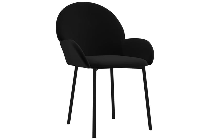 beBasic spisebordsstole 2 stk. fløjl sort - Sort - Spisebordsstole & køkkenstole