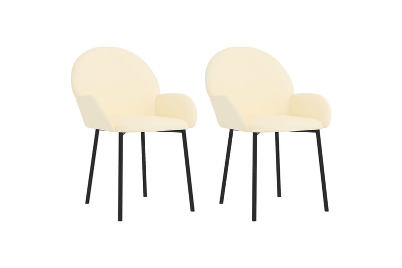beBasic spisebordsstole 2 stk. kunstlæder cremefarvet - Creme - Møbler - Stole & lænestole - Spisebordsstole & køkkenstole