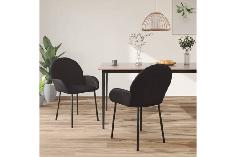 beBasic spisebordsstole 2 stk. kunstlæder sort - Sort - Spisebordsstole & køkkenstole