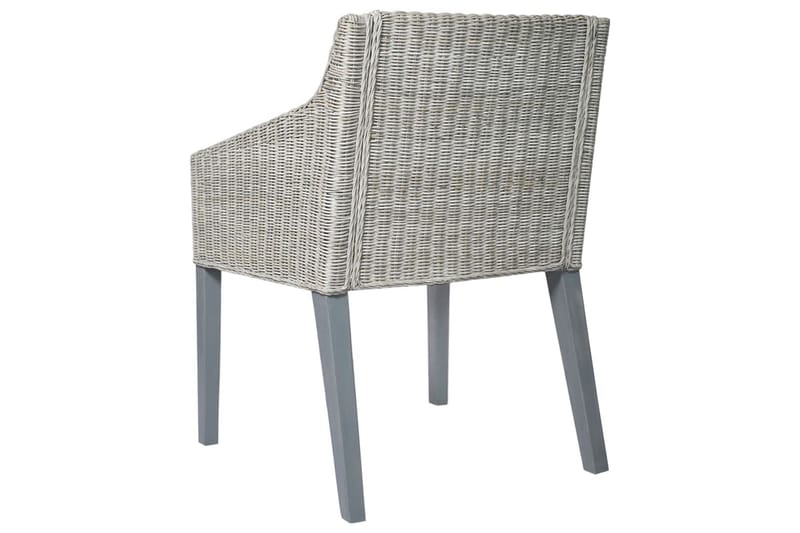 beBasic spisebordsstole 2 stk. med hynder naturlig rattan grå - GrÃ¥ - Spisebordsstole & køkkenstole