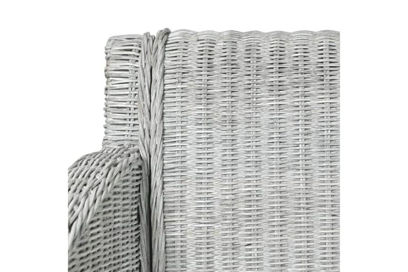 beBasic spisebordsstole 2 stk. med hynder naturlig rattan grå - GrÃ¥ - Møbler - Stole & lænestole - Spisebordsstole & køkkenstole