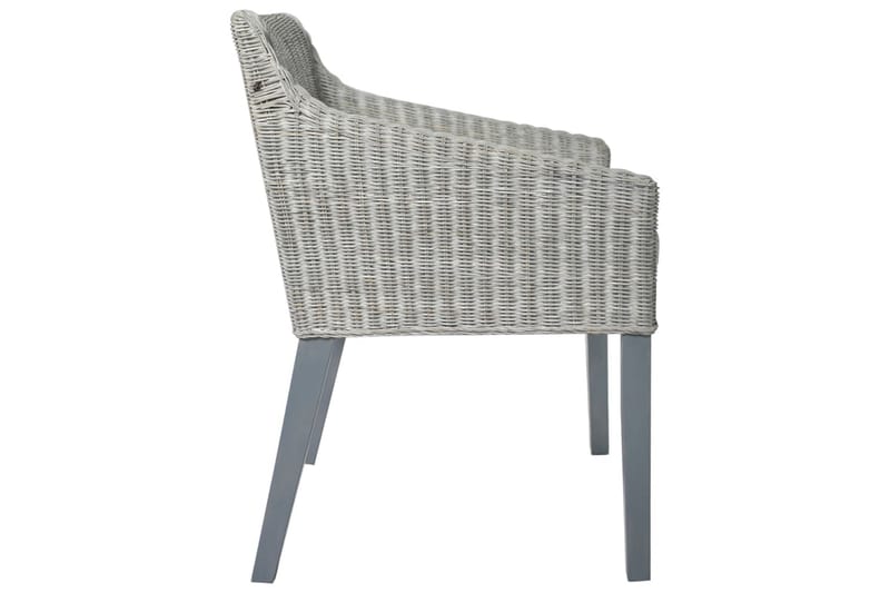 beBasic spisebordsstole 2 stk. med hynder naturlig rattan grå - GrÃ¥ - Møbler - Stole & lænestole - Spisebordsstole & køkkenstole