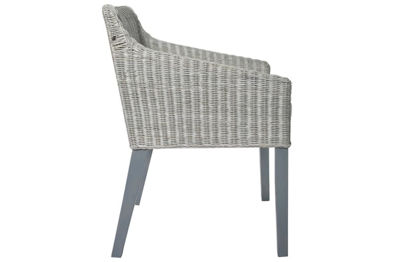 beBasic spisebordsstole 2 stk. med hynder naturlig rattan grå - GrÃ¥ - Spisebordsstole & køkkenstole