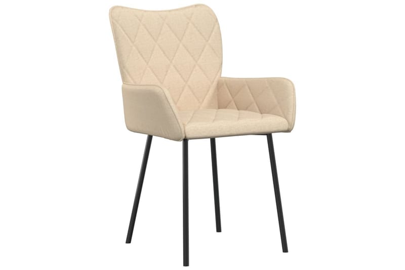beBasic spisebordsstole 2 stk. stof cremefarvet - Creme - Møbler - Stole & lænestole - Spisebordsstole & køkkenstole