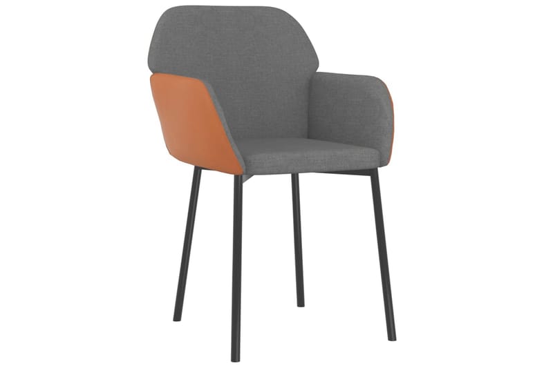 beBasic spisebordsstole 2 stk. stof og kunstlæder lysegrå - GrÃ¥ - Spisebordsstole & køkkenstole
