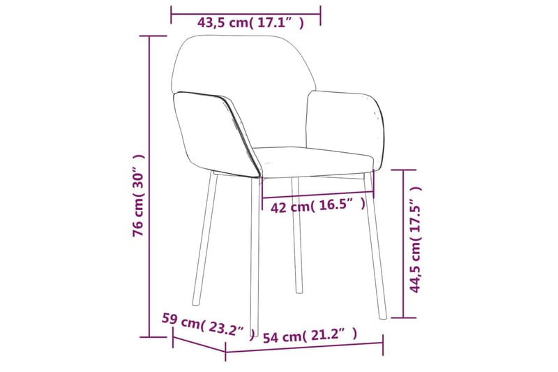beBasic spisebordsstole 2 stk. stof og kunstlæder sort - Sort - Spisebordsstole & køkkenstole
