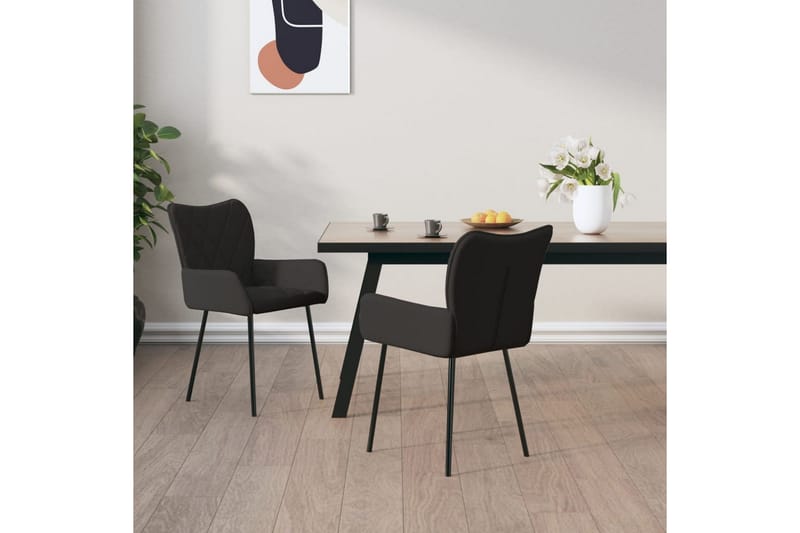 beBasic spisebordsstole 2 stk. stof sort - Sort - Spisebordsstole & køkkenstole