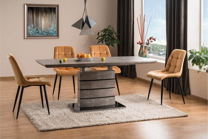 Begin Spisebordsstol 4 stk - Velour/Gul - Spisebordsstole & køkkenstole