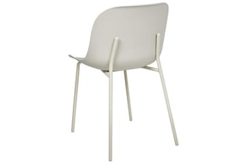 Beloit Spisebordsstol i Plast med Metalben - Beige - Møbler - Stole & lænestole - Spisebordsstole & køkkenstole