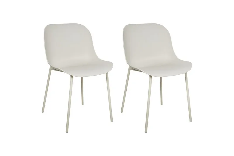 Beloit Spisebordsstol i Plast med Metalben, Beige