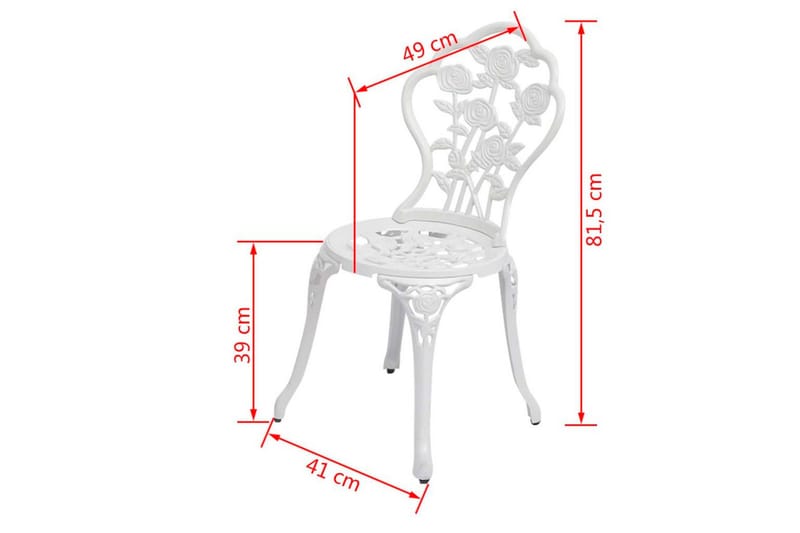 Bistrostole 2 Stk. Støbt Aluminium Hvid - Hvid - Spisebordsstole & køkkenstole