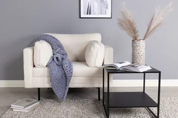 Bloom Lænestol i Bouclé - Hvid - Møbler - Stole & lænestole - Lænestole