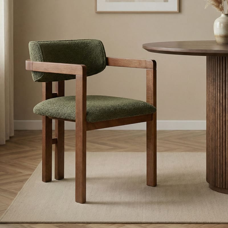 Bonavista Stol - grøn og valnød - Møbler - Stole & lænestole - Spisebordsstole & køkkenstole