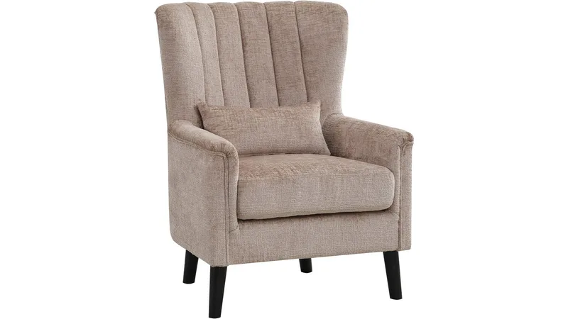 Brevalo lænestol i bouclé, Biscuit