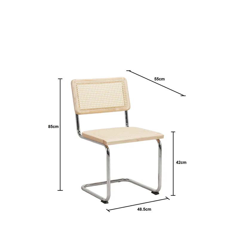 Build Spisestol i rattan - Natur/Krom - Møbler - Stole & lænestole - Spisebordsstole & køkkenstole