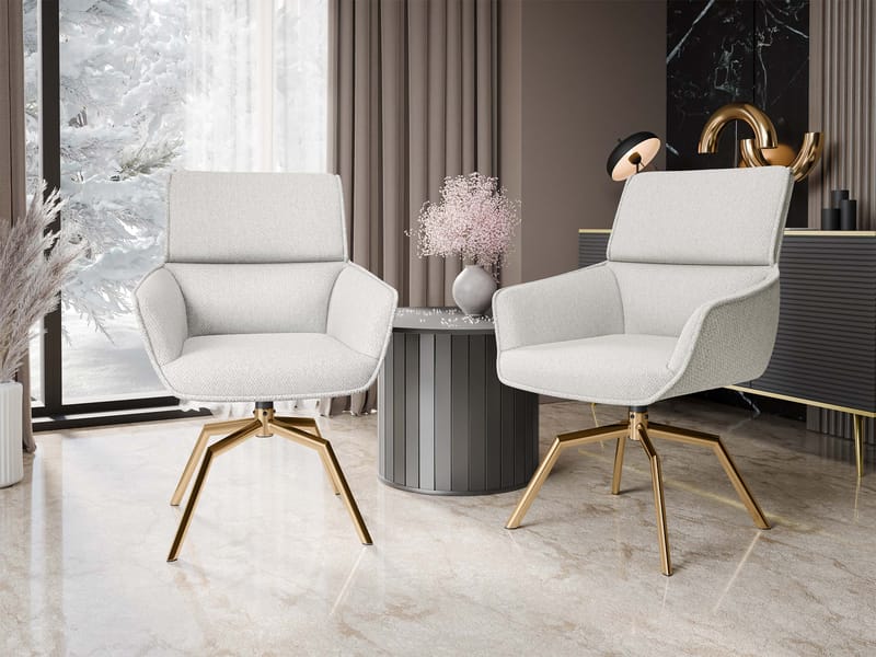 Calrosen Kontorstol 2-pak - Beige - Møbler - Stole & lænestole - Kontorstole & skrivebordsstole