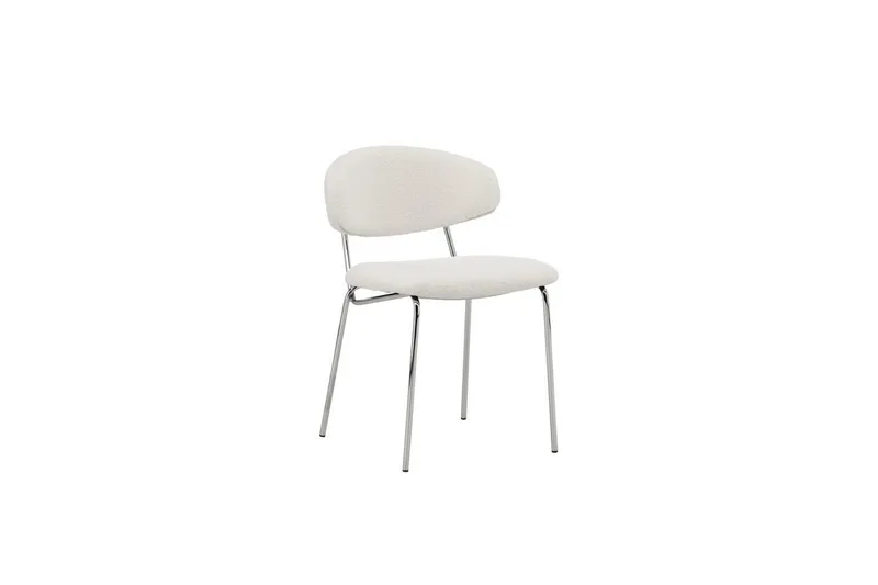 Chico Spisebordsstol i Bouclé, Offwhite