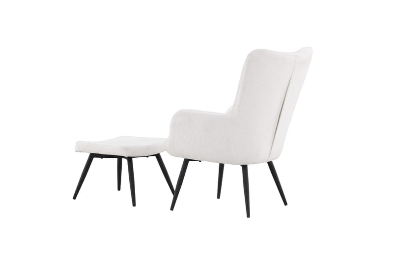 Como Lænestol i Bouclé med Metalben - Offwhite - Møbler - Stole & lænestole - Lænestole