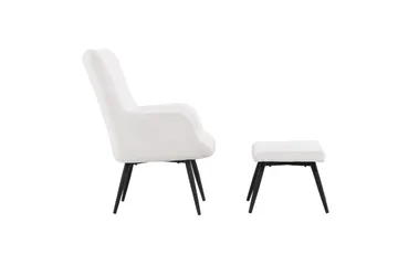 Como Lænestol i Boucl é med Metalben - Offwhite - Møbler - Stole & lænestole - Lænestole