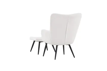 Como Lænestol i Bouclé med Metalben - Offwhite - Møbler - Stole & lænestole - Lænestole
