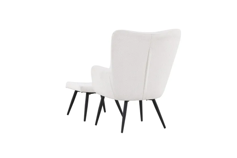 Como Lænestol i Bouclé med Metalben - Offwhite - Møbler - Stole & lænestole - Lænestole