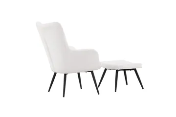 Como Lænestol i Bouclé med Metalben - Offwhite - Møbler - Stole & lænestole - Lænestole