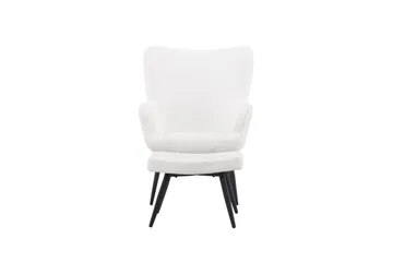 Como Lænestol i Bouclé med Metalben - Offwhite - Møbler - Stole & lænestole - Lænestole