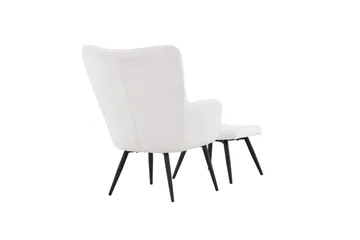 Como Lænestol i Bouclé med Metalben - Offwhite - Møbler - Stole & lænestole - Lænestole