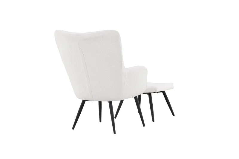 Como Lænestol i Bouclé med Metalben - Offwhite - Møbler - Stole & lænestole - Lænestole