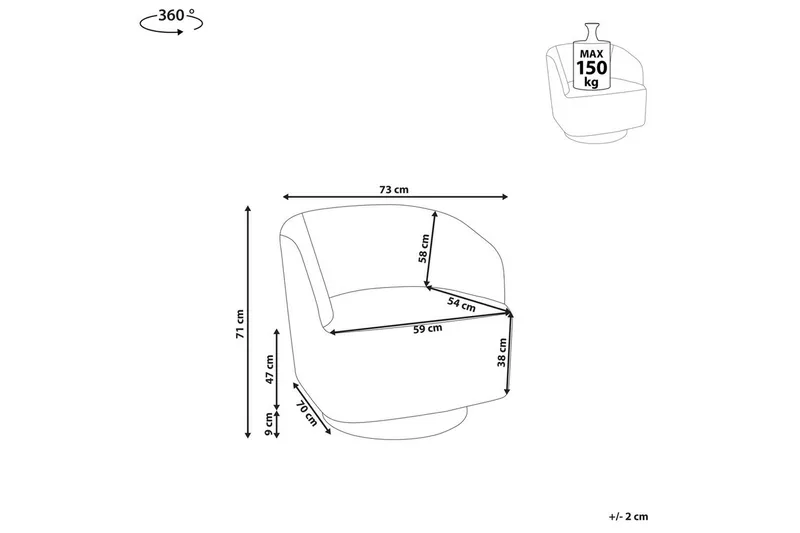 Drejelig lænestol Lavik - Grå, guld - Møbler - Stole & lænestole - Lænestole
