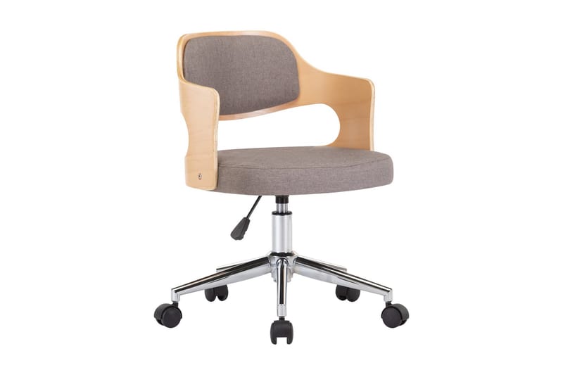 Drejelig Spisebordsstol Böjet Træ Og Stof Gråbrun - Spisebordsstole & køkkenstole - Armstole