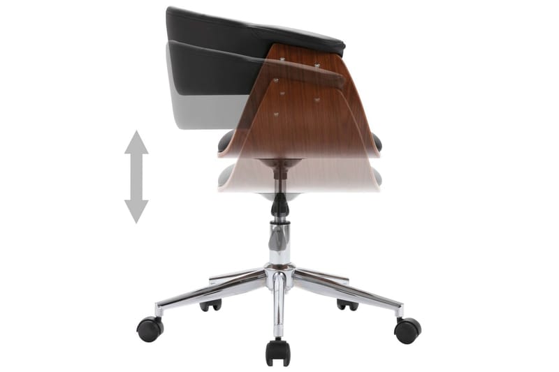 Drejelig Spisebordsstol Bøjet Træ Og Kunstlæder Sort - Sort - Spisebordsstole & køkkenstole - Armstole