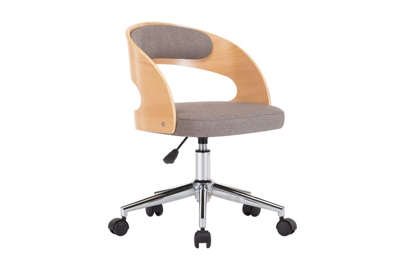 Drejelige Spisebordsstole 2 Stk. Böjet Træ Og Stof Gråbrun - Spisebordsstole & køkkenstole - Armstole