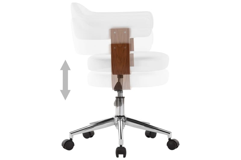 Drejelige Spisebordsstole 4 Stk. Böjet Træ & Kunstlæder Hvid - Spisebordsstole & køkkenstole - Armstole