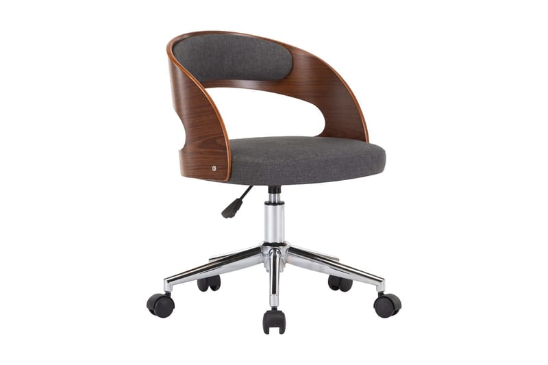 Drejelige Spisebordsstole 6 Stk. Böjet Træ Og Stof Grå - Spisebordsstole & køkkenstole - Armstole