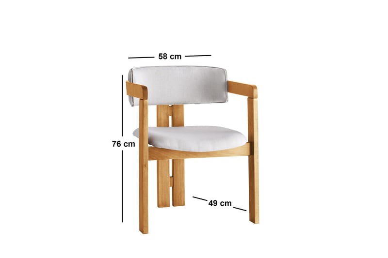 Dylana Armstol - Creme/Eg - Møbler - Stole & lænestole - Spisebordsstole & køkkenstole