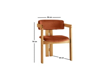 Dylana Armstol - Eg/Rød - Møbler - Stole & lænestole - Spisebordsstole & køkkenstole